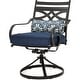 preview thumbnail 12 of 15, Hanover Montclair 7-Piece Dining Set in Navy Blue with 6 Swivel Rockers