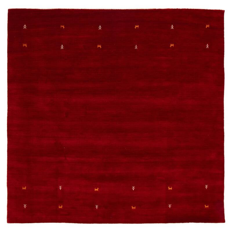 Kashkuli Gabbeh Red Rug 8'1" x 8'2" - 8'1 x 8'2 - Red - 8'1 x 8'2