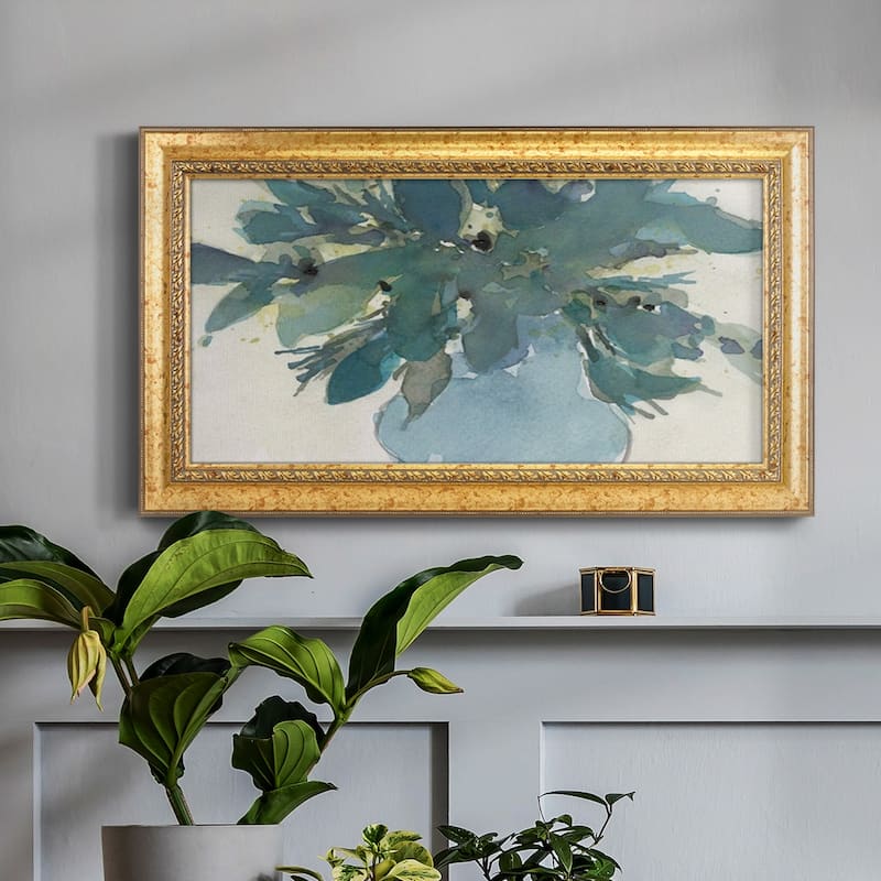 Blue Vintage Charm I Premium Framed Canvas- Ready to Hang