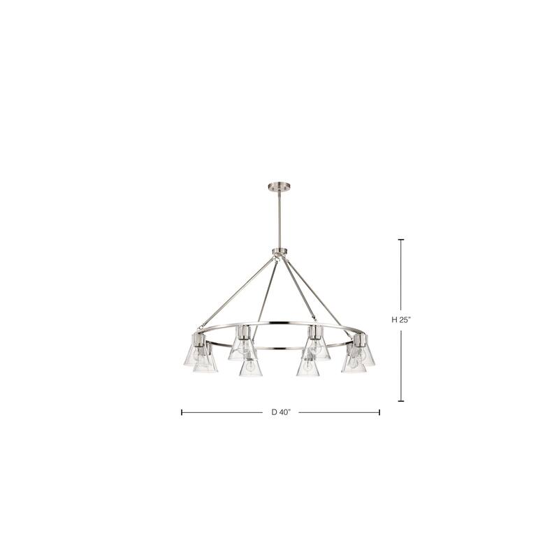 Gianna 8 Light Chandelier Brushed Nickel Finish Clear Glass - Brushed Nickel