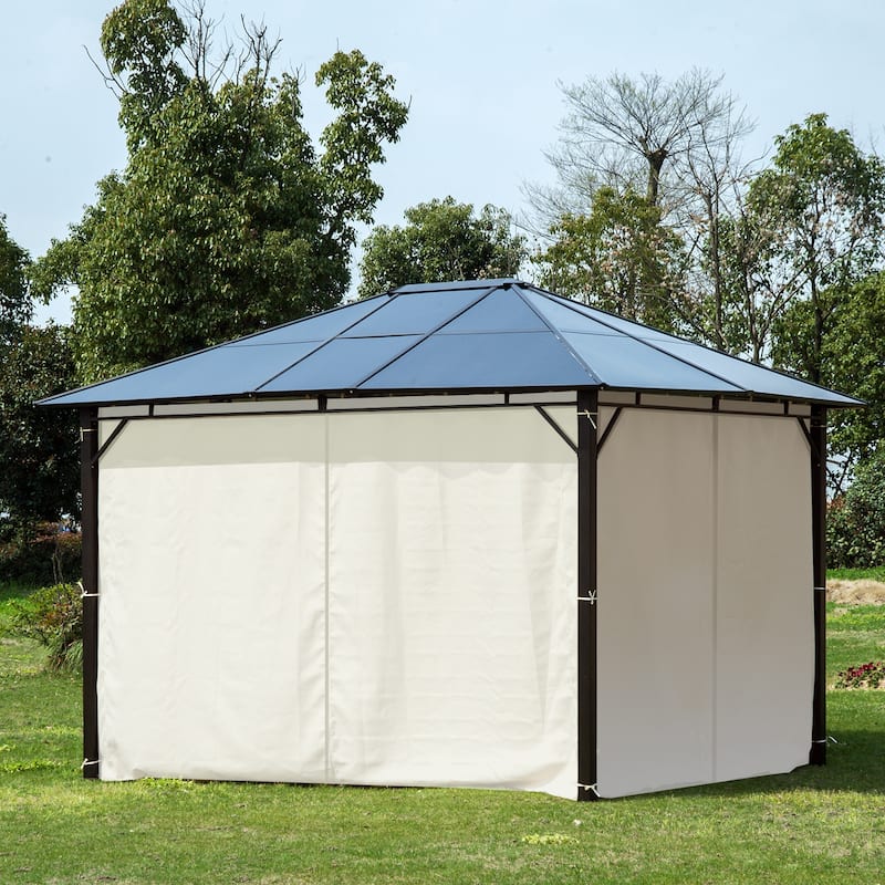 Outsunny Outdoor Steel Hardtop Party Gazebo Tent Canopy Cover