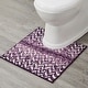 preview thumbnail 63 of 123, Better Trends 100% Micro Polyester Knitted Bathroom Rugs - Casablanca Collection with Chevron Pattern, Machine Washable Bath Mat 20" x 20" Contour - Purple