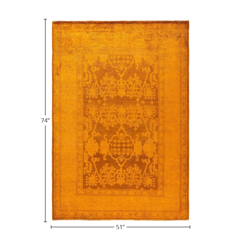 Vibrance, One-of-a-Kind Handmade Area Rug - Gold, 4' 3" x 6' 2" - 4' 3" x 6' 2"