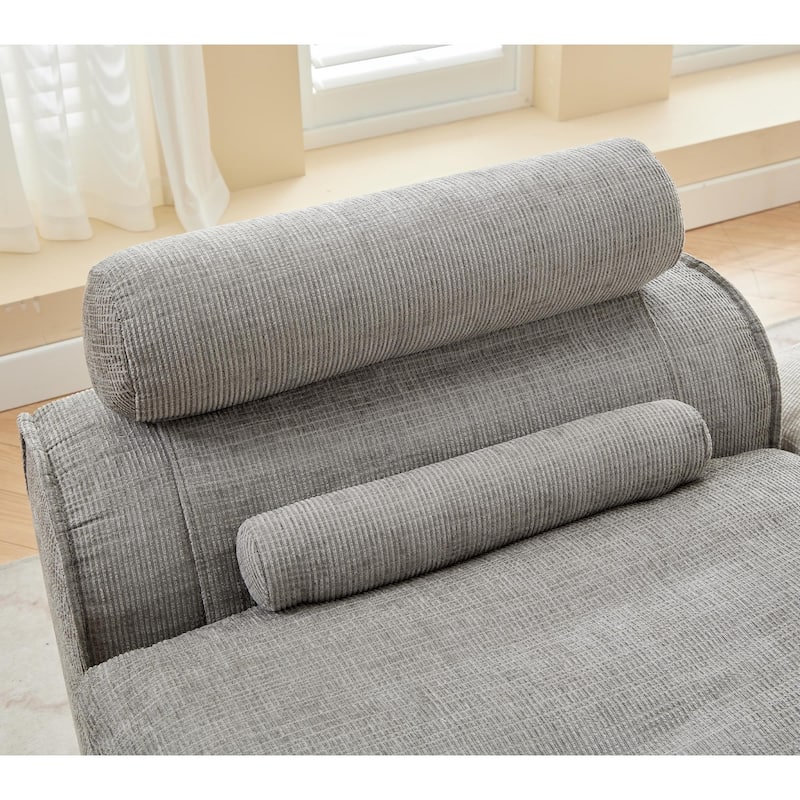 GDFStudio - Chenille Modular 2-Seater 66" Armless Lounge Loveseat Sofa