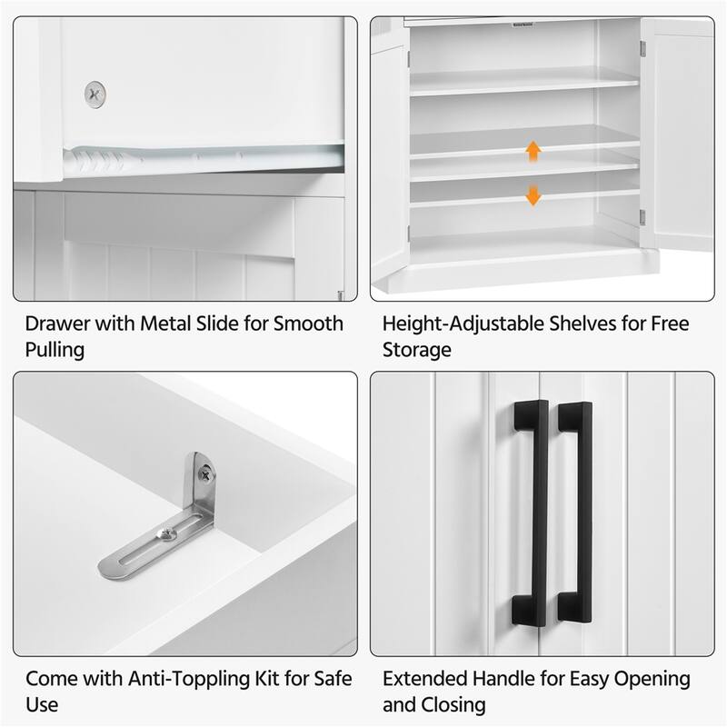 Yaheetech Wooden Kitchen Pantry Storage with Doors and Shelves