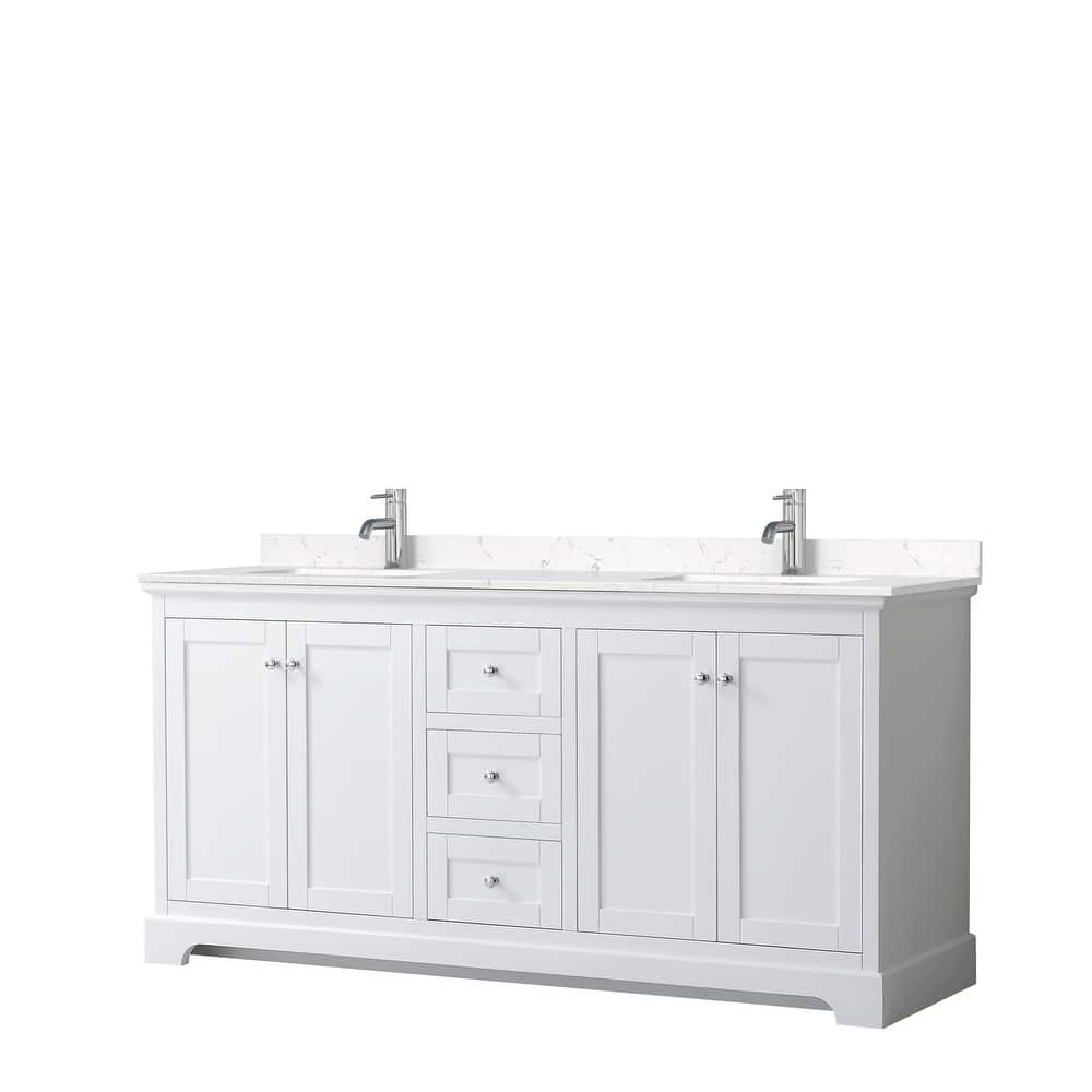 Avery 72 Inch Double Vanity, Cultured Marble Top