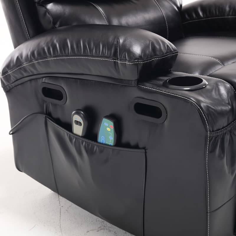 Power Lift Recliner Chair with Massage & Heat, Electric Recliner with Side Pockets & Cup Holders, Ergonomic Lounge Sofa Chair