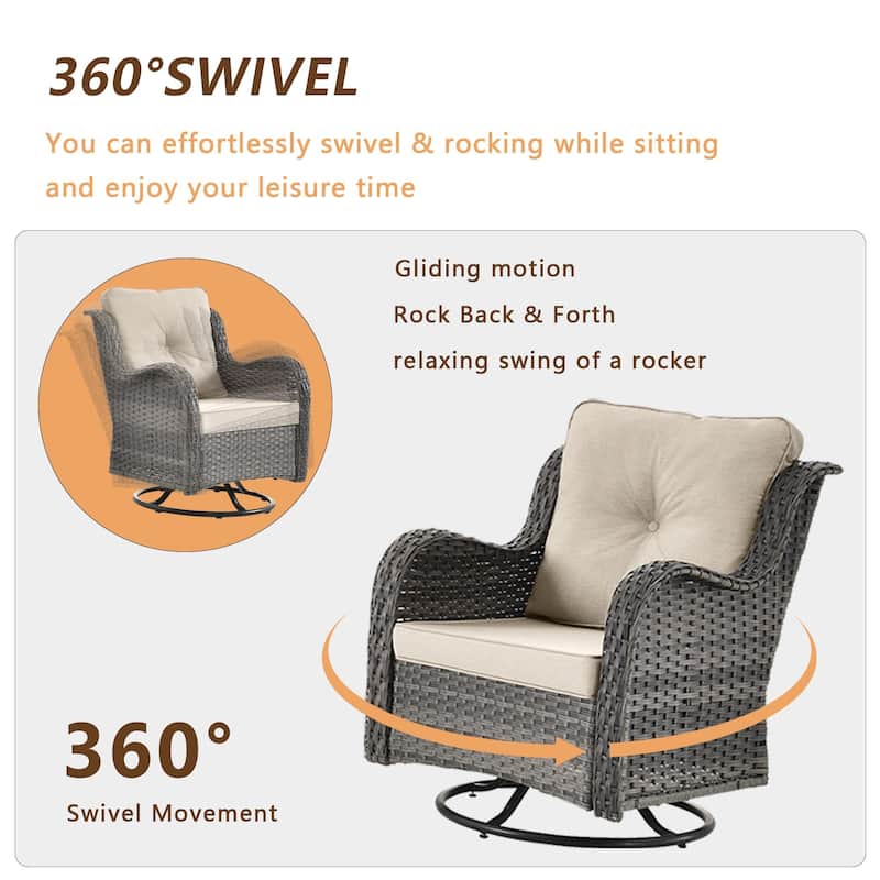 Outdoor Conversation Set - 9 Pieces Patio Furniture Set with Cushion