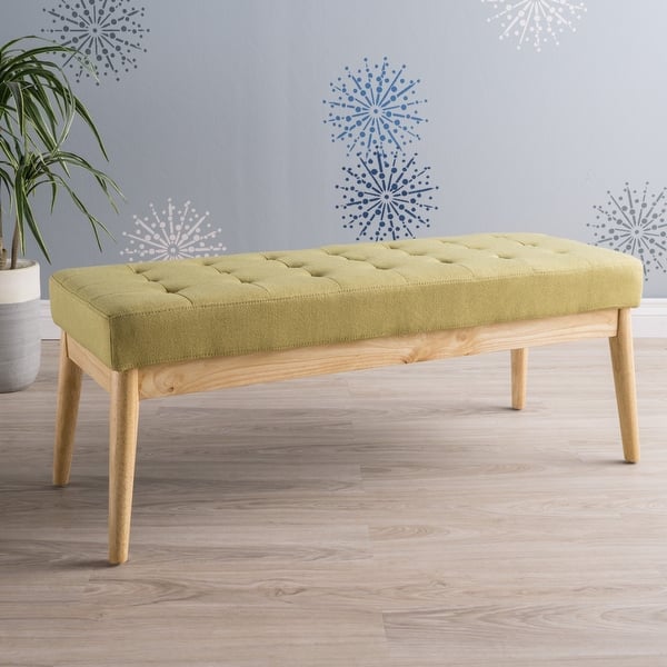 slide 1 of 13, Saxon Mid-century Tufted Fabric Ottoman Bench by Christopher Knight Home - 43.00 L x 15.75 W x 17.00 H