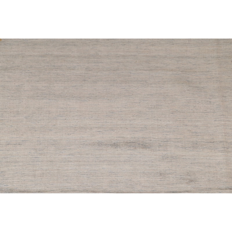 Beige Tribal Gabbeh Area Rug Hand-Knotted Wool Carpet - 7'10" x 9'8"