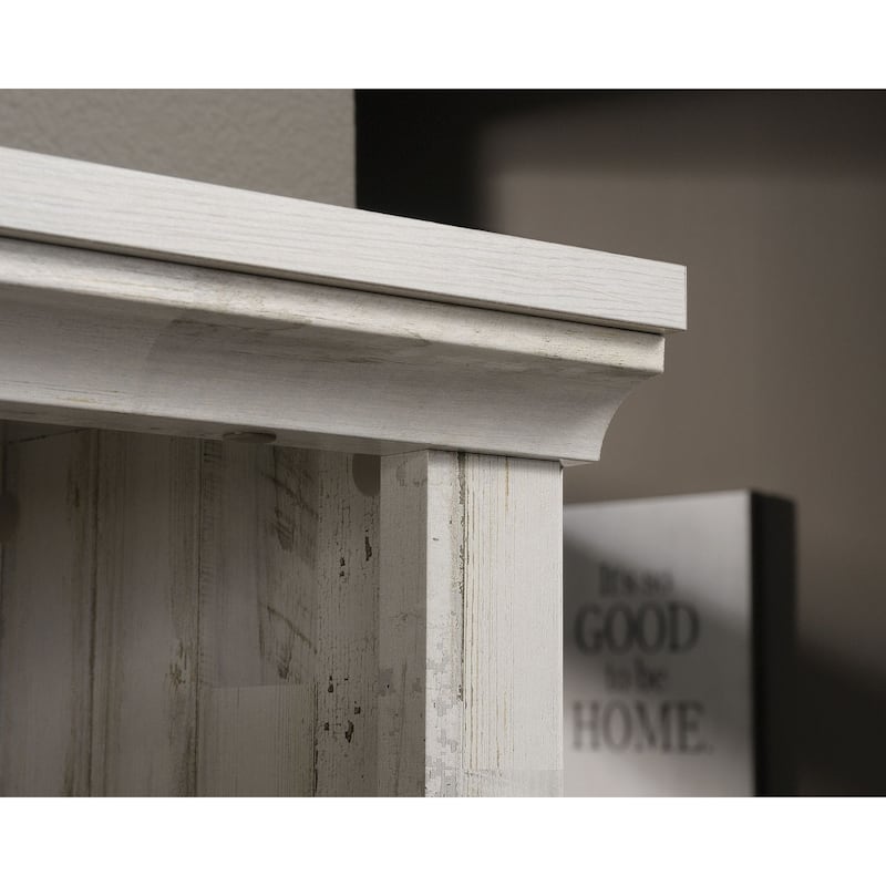 5 Shelf Bookcase W/doors - White Plank