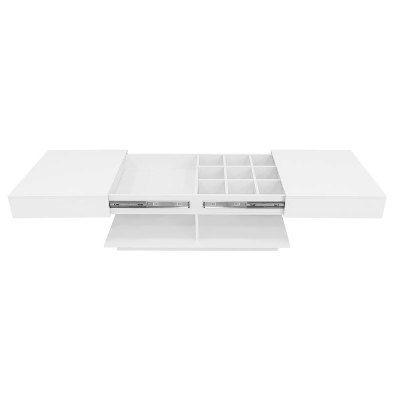 41.3-76.7'' Extendable Coffee Table with Multiple Storage for Living Room