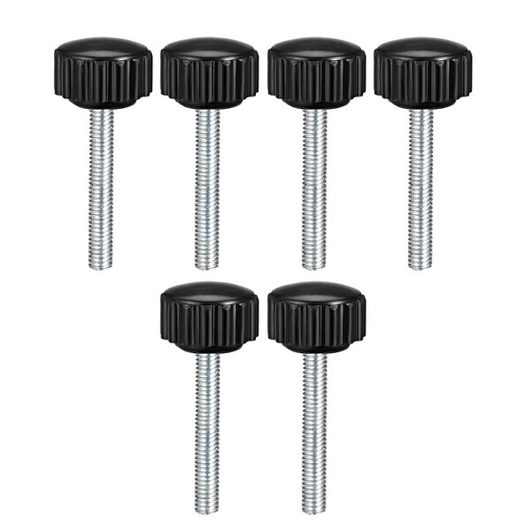 M4 x 30mm Male Thread Knurled Clamping Knobs Grip Thumb Screw on Type 6 Pcs