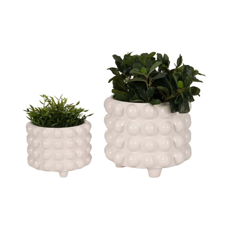 Sagebrook Home Porcelain Bubble Planters - Elevate Your Greenery - 12" x 12" x 10"