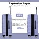 Light Purple Hardshell Luggage Sets Durable Expandable Suitcase with 2 ...