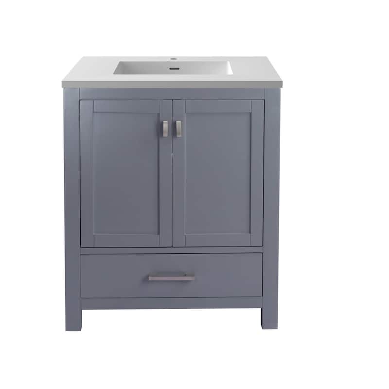 Miseno MV-30-313ANG Wilson 30" Free Standing Single Basin Vanity Set - Grey / Matte White