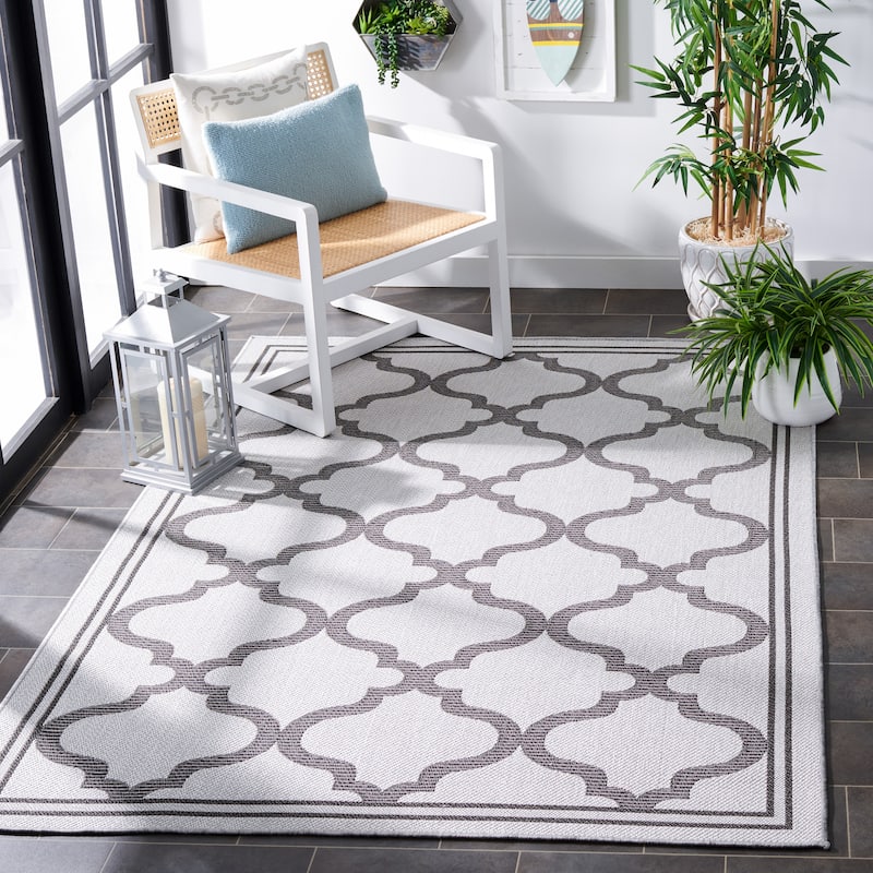 SAFAVIEH Bermuda Washable Edelt Indoor/ Outdoor Waterproof Rug - 3' x 5' - Grey/Brown