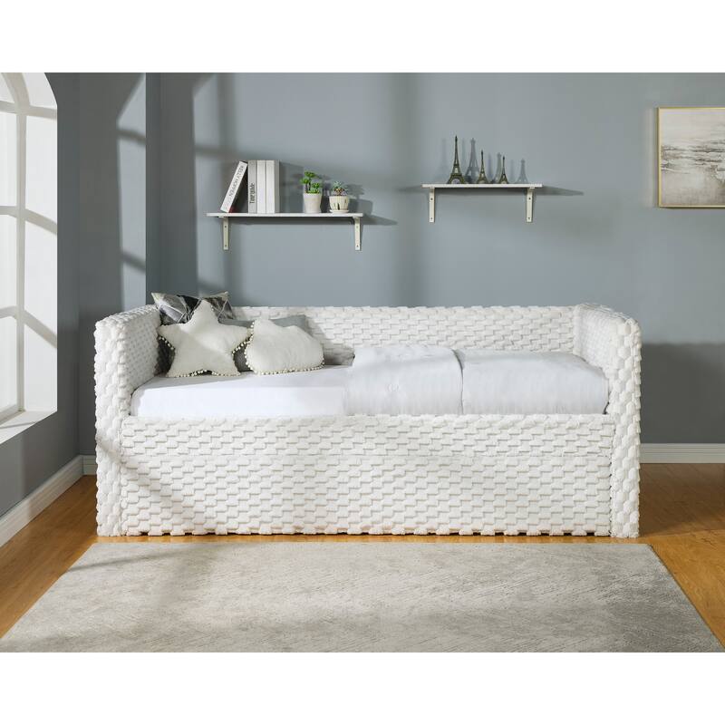 Beautiful 1Pc Modern Daybed Armrest Pull Out Trundle Bedroom