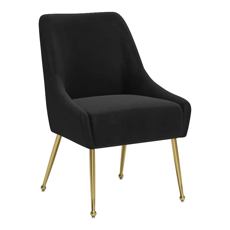 Maxine Dining Chair Gray & Gold - Black