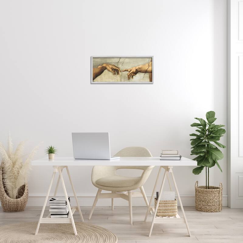 Hands of The Creation Of Adam Religious Painting Framed Wall Art