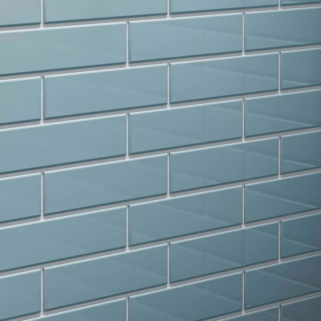 Cruz Bay Studio MKT2909 2" x 8" Glass - 2" x 8" Brick Wall Tile -