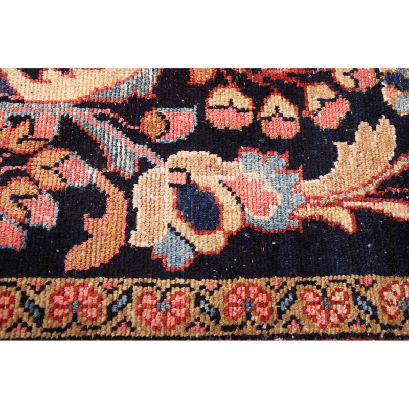 ECARPETGALLERY Hand-knotted Antalya Vintage Dark Navy Wool Rug - 3'11 x 7'10