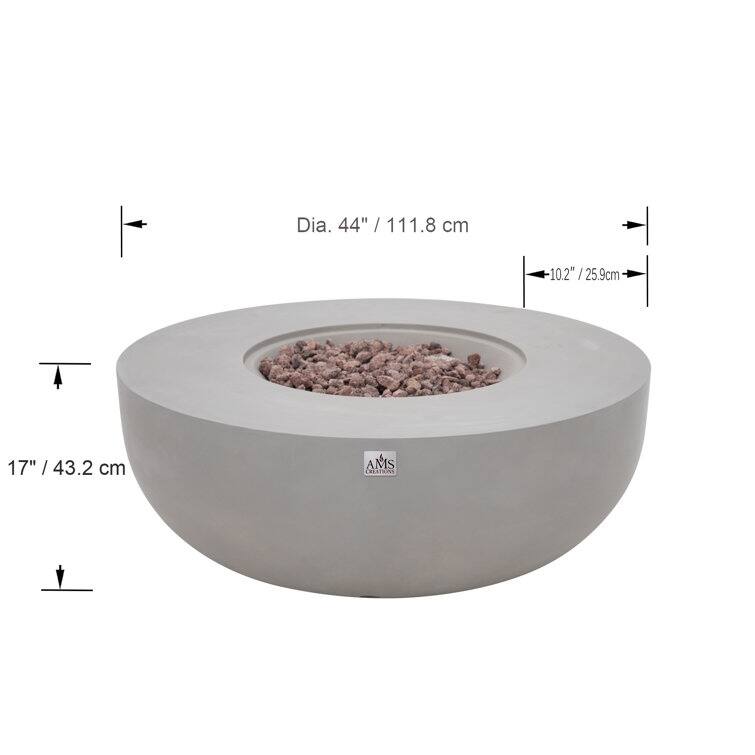 Eclipse 44" Round Outdoor Fire Pit Table by AMS Fireplace
