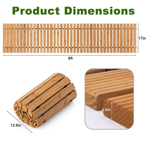 dimension image slide 0 of 5, ​​COSIEST Roll-Out Cedar Garden Pathway with 6FT 8FT 12FT