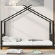 preview thumbnail 1 of 25, Metal House Platform Bed Black