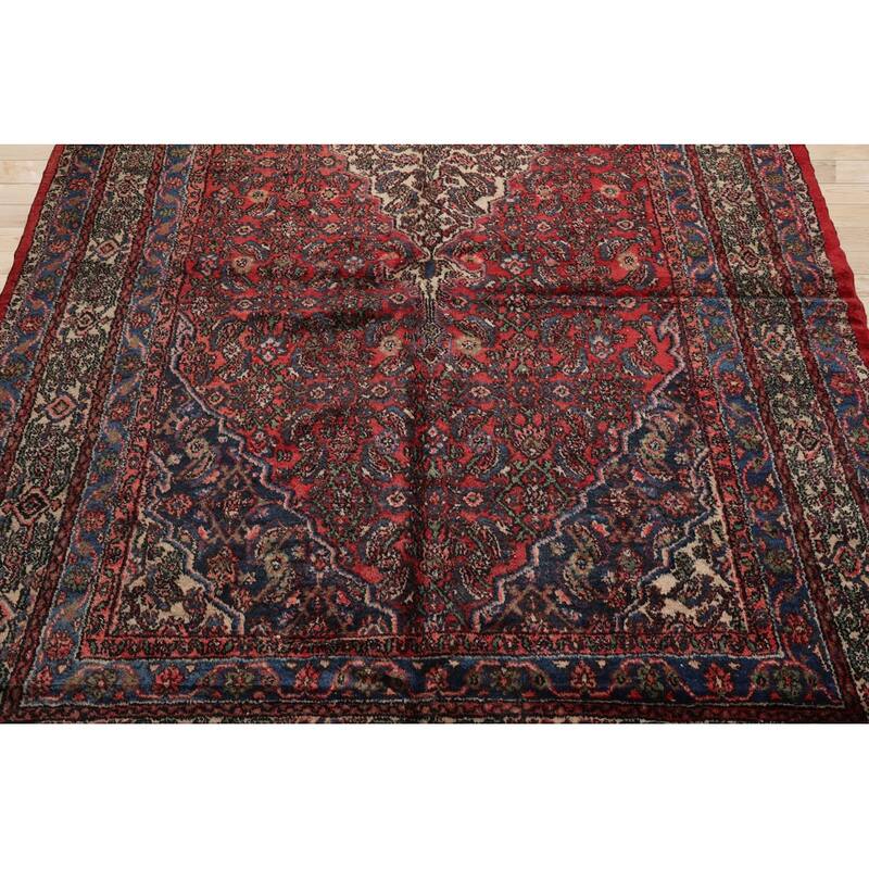 Hand Knotted Tabriz Coral Persian Wool Traditional Oriental Area Rug - 7' x 13'