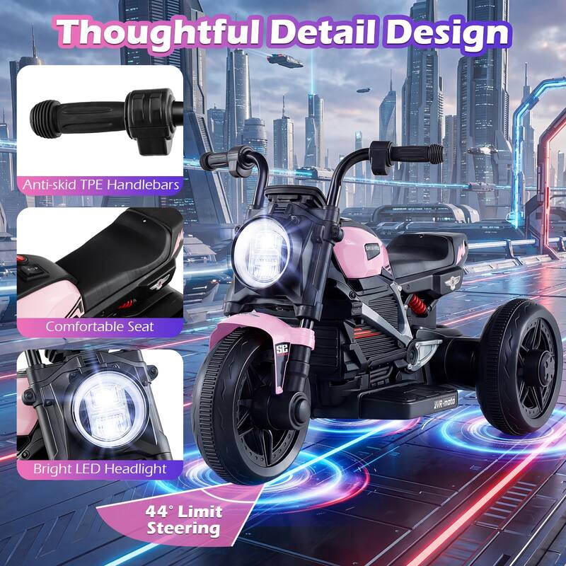 Gymax 6V Kids Motorcycle w/Song Story LED Headlights Accelerator