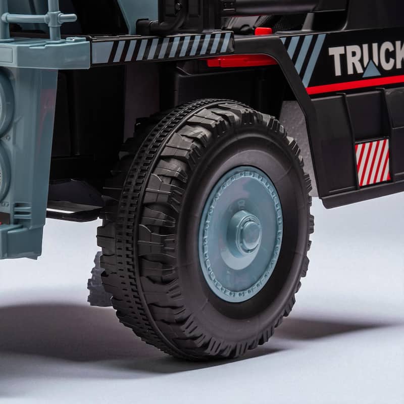 12V Kids Ride On Dump Truck with Remote Control, Electric Dump Bed, Bluetooth Music, LED Lights, Speed & Volume Adjustment