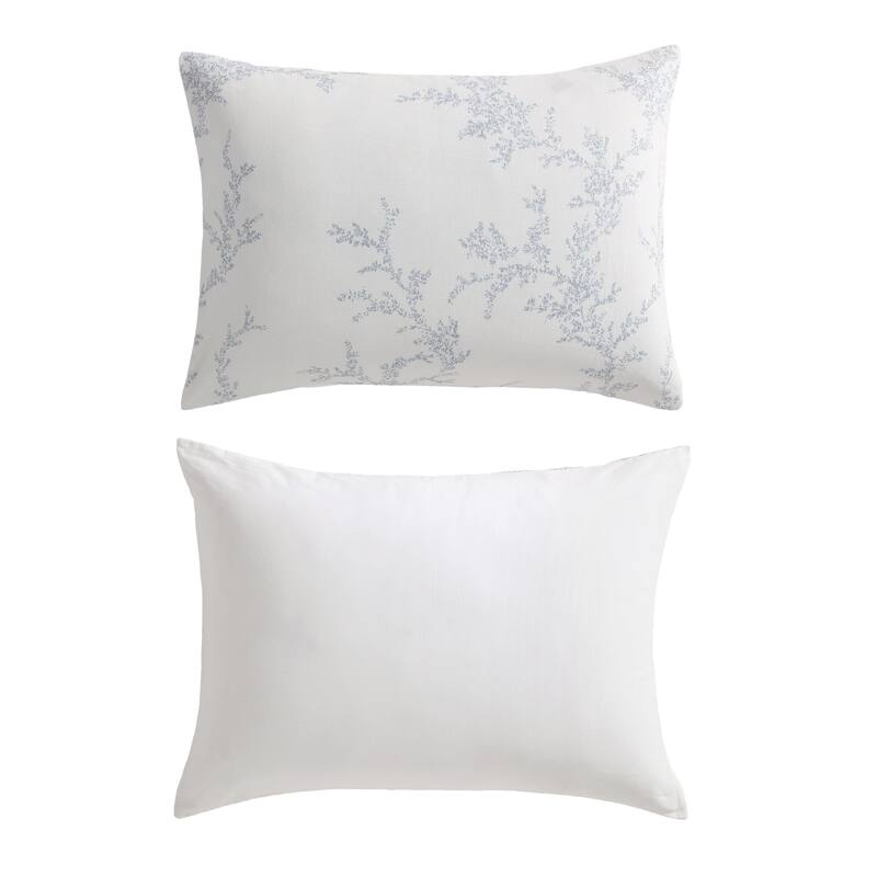 Vera Wang Trailing Vines Cotton Percale Reversible Comforter Set (Beige, 3 Piece)