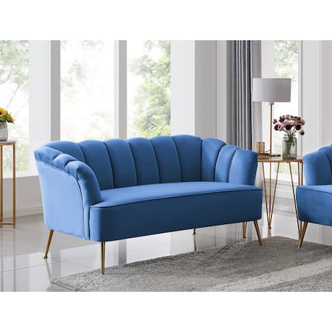 Chic Home Aisha Velvet Upholstered Tufted Loveseat Sofa
