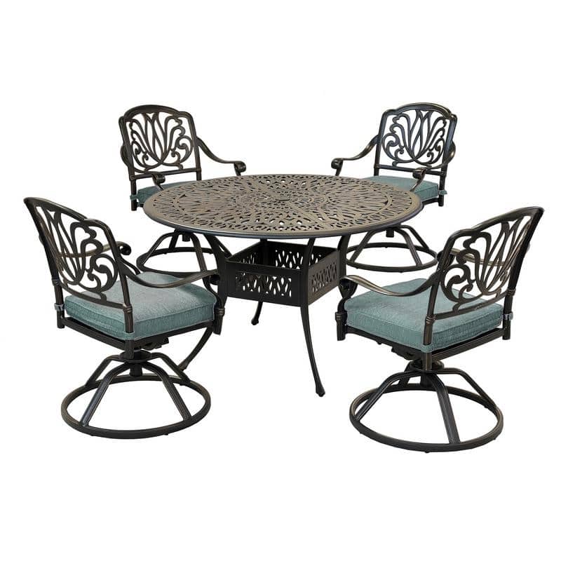 Manasquan 5-piece Gunmetal Aluminum Round Dining Set with Swivel Chairs by Havenside Home