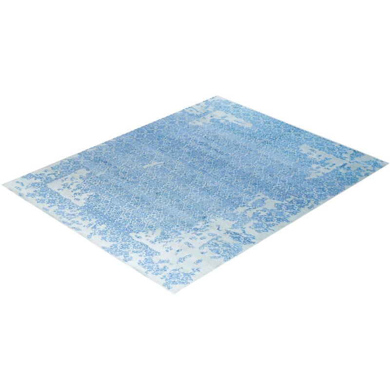 Ikat One-of-a-Kind Hand-Knotted Area Rug - Purple, 8' 0" x 9' 10" - 8' 0" x 9' 10"