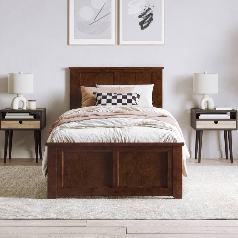 Charlotte Solid Wood Low Profile Platform Bed with Matching Footboard
