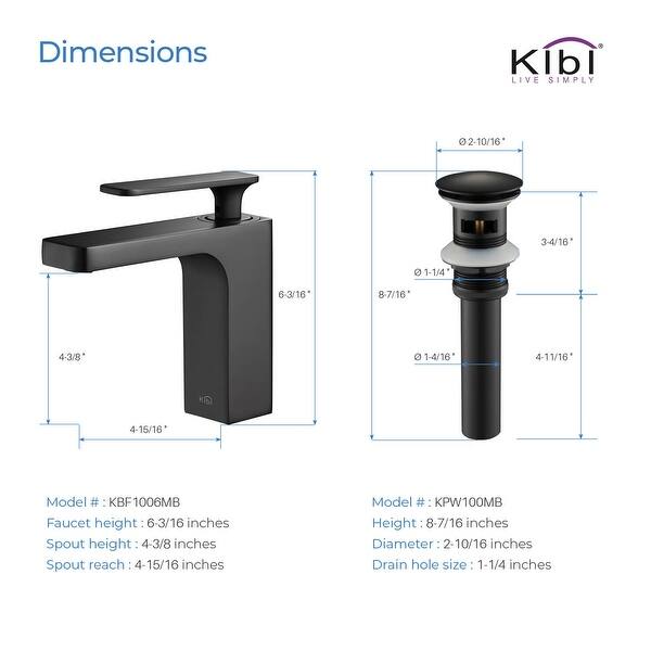 dimension image slide 2 of 3, Lead Free Solid Brass Single Handle Bathroom Vanity Sink Faucet with Water Hose