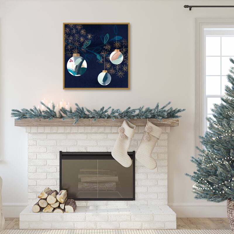 Crafty Blue Christmas II by Jennifer Paxton Parker Framed Canvas Wall Art Print