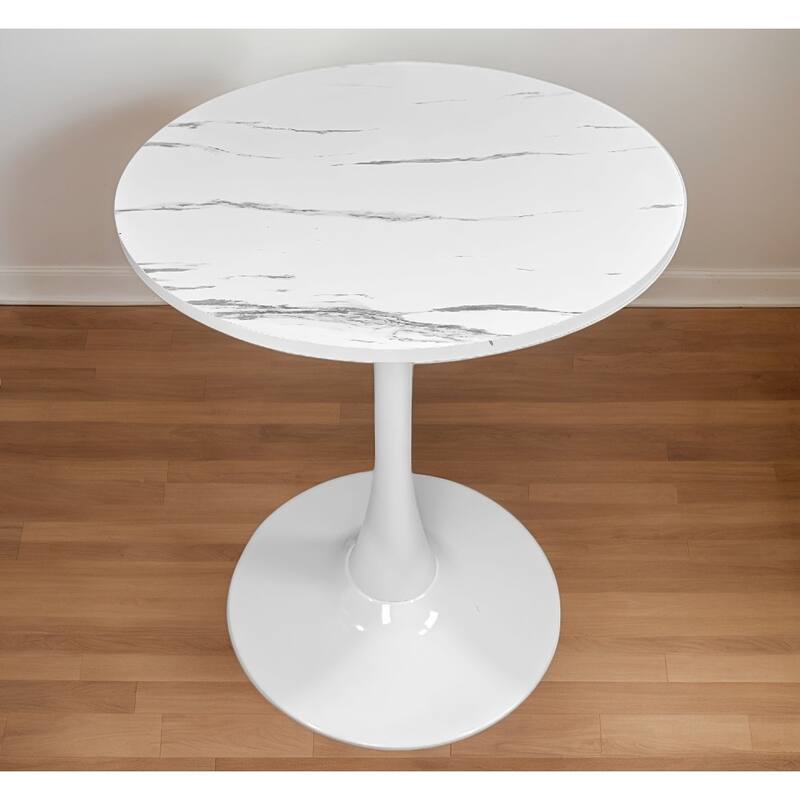 24 Inch Modern Round Dining Table, MDF Top and Steel Base Tulip Round Kitchen Table, Coffee Table, Oval Dining Table