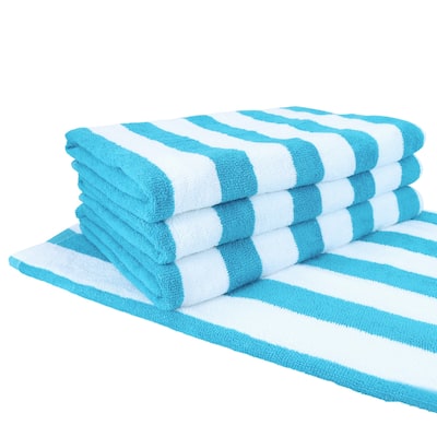 Arkwright Cali Cabana 4-Piece Striped Cotton Beach Towel Set - 30x60