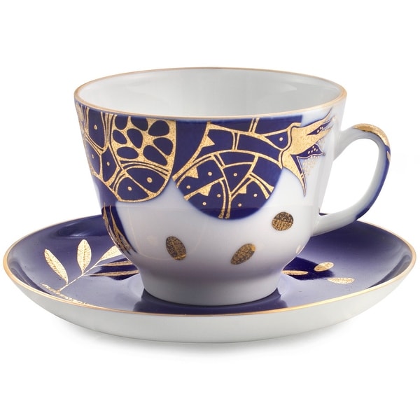 Imperial Porcelain Factory Golden Pomegranate Teacup and Caucer Set. Opens flyout.
