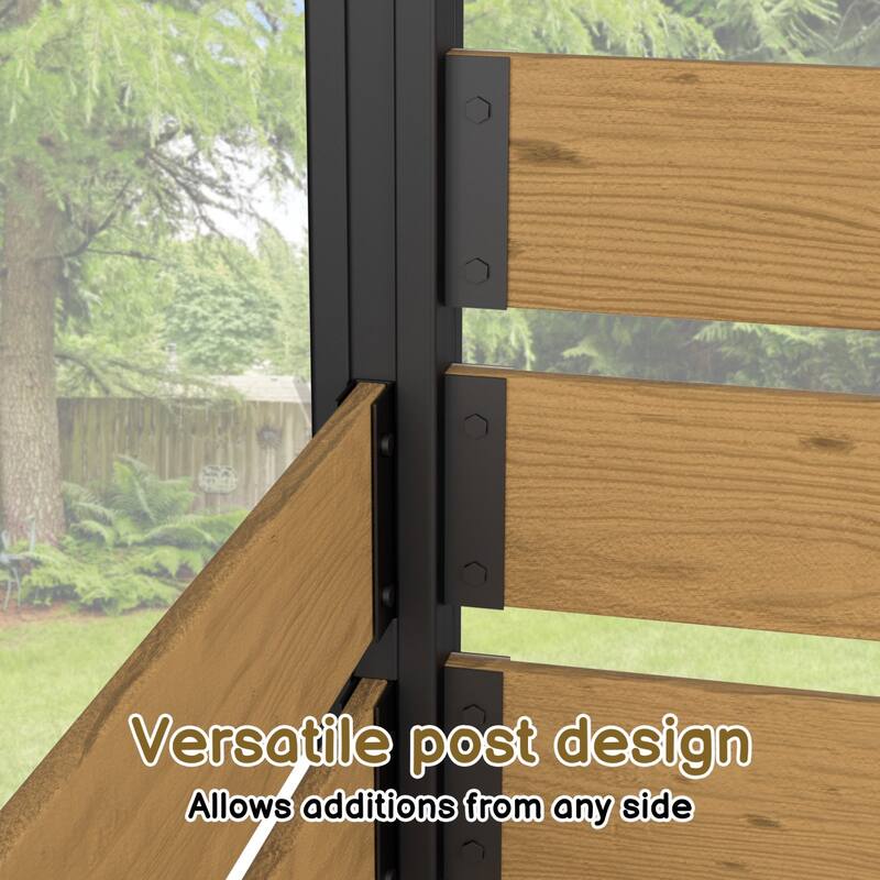 VEIKOUS Versatile 4-Sided Wooden Privacy Panels, L-Shape or Straight Line Fence for Garden, Pool, AC Unit, and Trash Enclosure