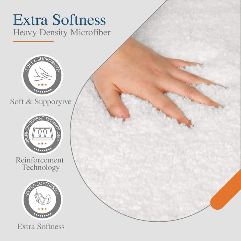 Bathroom Rug Non Slip Bath Mat for Bathroom, Water Absorbent Soft Microfiber Shaggy Bathroom Mat Machine Washable Bath Rug