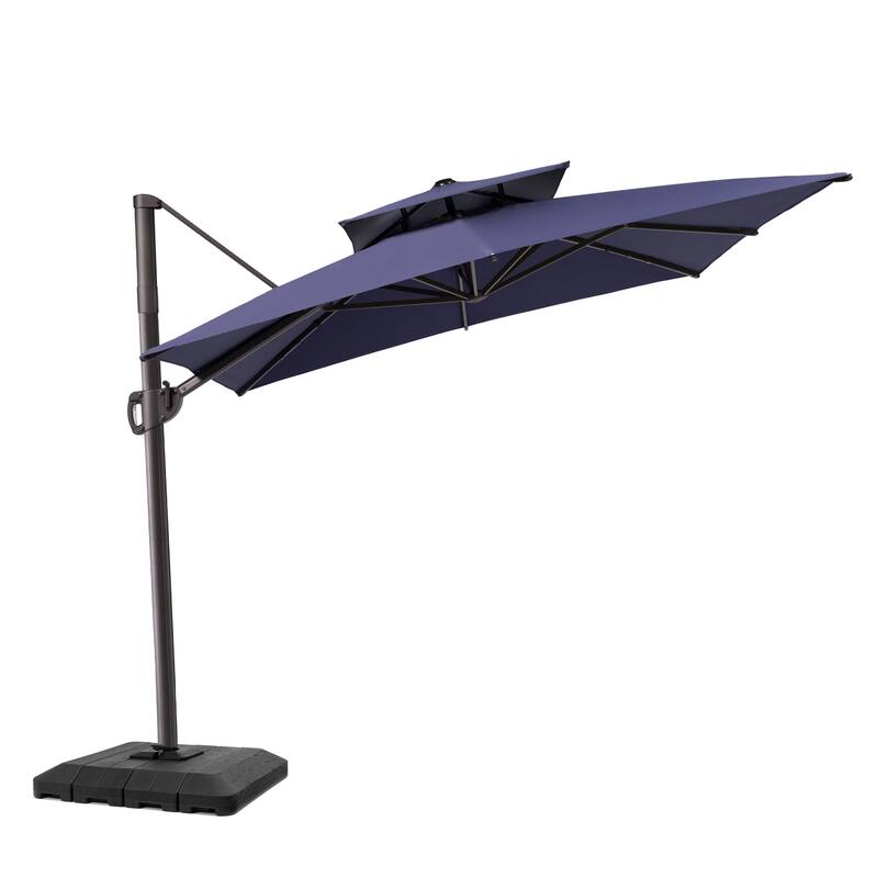 VredHom 360 Degree Rotation Patio Cantilever Umbrella with Base