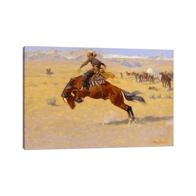 iCanvas "A Cold Morning on the Range, c.1904" by Frederic Remington Canvas Print