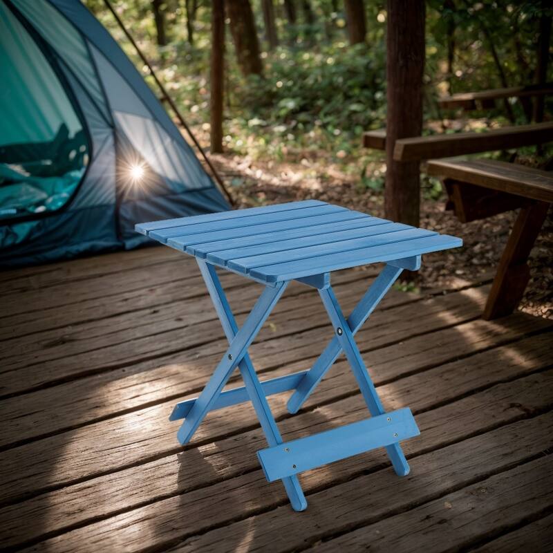 Folding Square Table Patio Outdoor Solid Wood Table