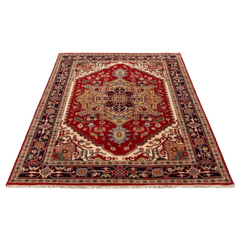 ECARPETGALLERY Hand-knotted Serapi Heritage Red Wool Rug - 6'9 x 9'8