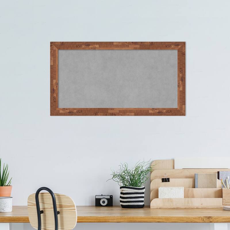 Amanti Art Fresco Light Pecan Framed Magnetic Board