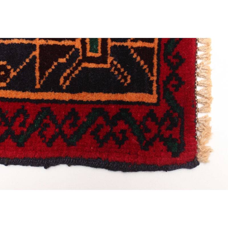 ECARPETGALLERY Hand-knotted Teimani Red Wool Rug - 3'4 x 6'1